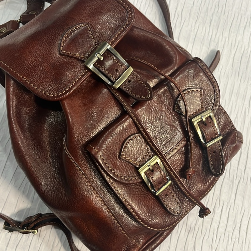 Vera Pelle‎ back pack leather genuine Italy Italian made